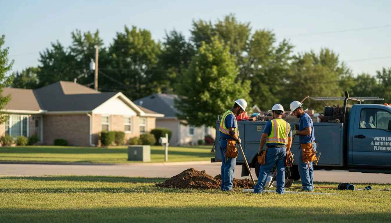 Residential water line and bathroom plumbing service in Bismarck, AR